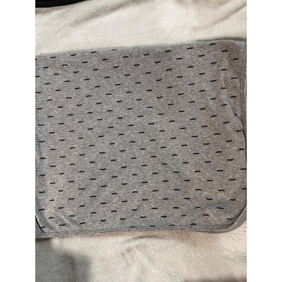 Carter’s Gray Grey Baby Security Blanket Cotton Knit Lovey Mustache Print No Tag - Picture 5 of 10